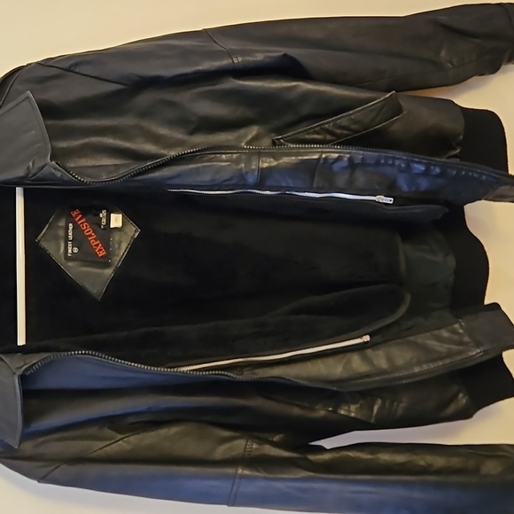 VTG EXPLOSIVE Black Cowhide Leather Motorcycle Biker Jacket - Picture 7 of 11